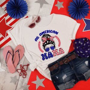 *ALL AMERICAN MAMA* July 4th Graphic Tee